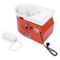 350W Rueda de Cerámica Eléctrica Naranja 25CM Máquina Cerámica Trabajo Profesional para Bricolaje de Cerámica Pottery…